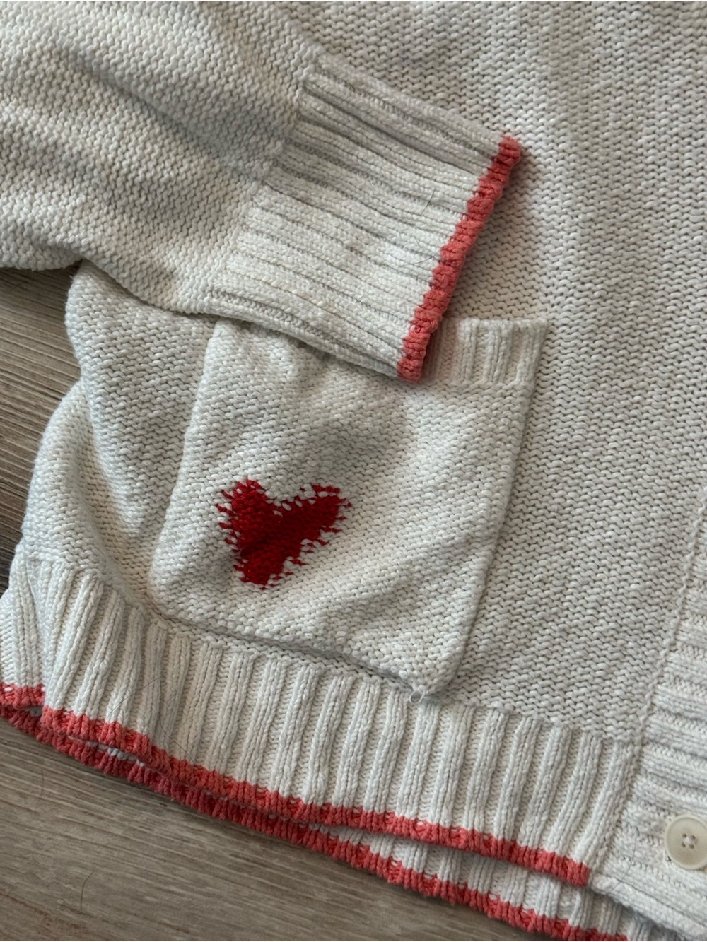 Maeve Heart Cardigan Sweater 3X Anthropologie Cream with hearts - Picture 11 of 13